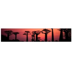 Baobabs Trees Silhouette Landscape Sunset Dusk Large Premium Plush Fleece Scarf  by Jancukart