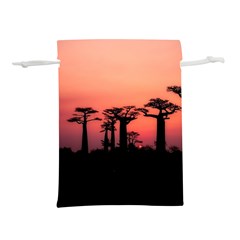 Baobabs Trees Silhouette Landscape Sunset Dusk Lightweight Drawstring Pouch (m) by Jancukart