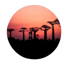 Baobabs Trees Silhouette Landscape Sunset Dusk Mini Round Pill Box (pack Of 5) by Jancukart