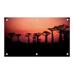 Baobabs Trees Silhouette Landscape Sunset Dusk Banner And Sign 5  X 3  by Jancukart