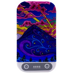 Psychedelic Colorful Lines Nature Mountain Trees Snowy Peak Moon Sun Rays Hill Road Artwork Stars Sk Sterilizers by Jancukart