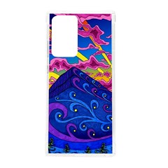 Psychedelic Colorful Lines Nature Mountain Trees Snowy Peak Moon Sun Rays Hill Road Artwork Stars Sk Samsung Galaxy Note 20 Ultra Tpu Uv Case by Jancukart