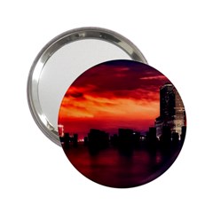 New York City Urban Skyline Harbor Bay Reflections 2 25  Handbag Mirrors by Jancukart