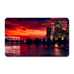 New York City Urban Skyline Harbor Bay Reflections Magnet (rectangular)