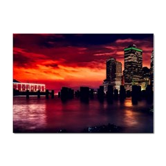 New York City Urban Skyline Harbor Bay Reflections Sticker A4 (10 Pack) by Jancukart