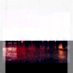 New York City Urban Skyline Harbor Bay Reflections Rectangular Jigsaw Puzzl by Jancukart