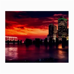 New York City Urban Skyline Harbor Bay Reflections Small Glasses Cloth by Jancukart