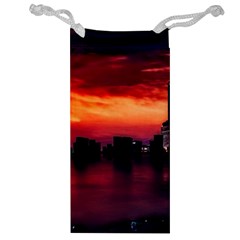 New York City Urban Skyline Harbor Bay Reflections Jewelry Bag by Jancukart