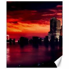 New York City Urban Skyline Harbor Bay Reflections Canvas 8  X 10 