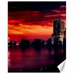 New York City Urban Skyline Harbor Bay Reflections Canvas 16  X 20 