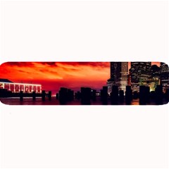 New York City Urban Skyline Harbor Bay Reflections Large Bar Mat by Jancukart