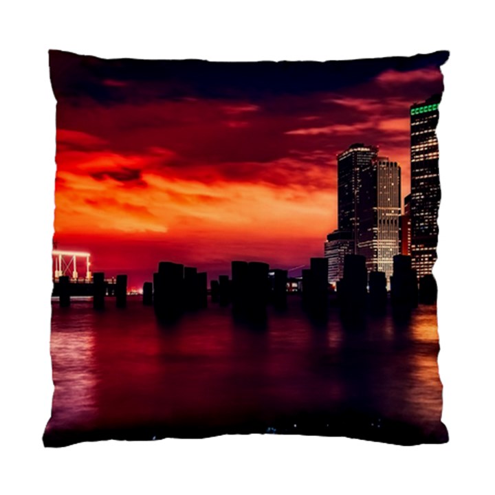 New York City Urban Skyline Harbor Bay Reflections Standard Cushion Case (One Side)