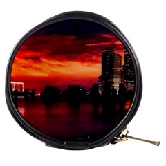 New York City Urban Skyline Harbor Bay Reflections Mini Makeup Bag