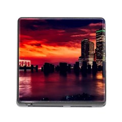 New York City Urban Skyline Harbor Bay Reflections Memory Card Reader (square 5 Slot) by Jancukart