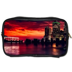 New York City Urban Skyline Harbor Bay Reflections Toiletries Bag (one Side)