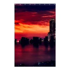 New York City Urban Skyline Harbor Bay Reflections Shower Curtain 48  X 72  (small)  by Jancukart