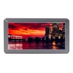 New York City Urban Skyline Harbor Bay Reflections Memory Card Reader (mini) by Jancukart