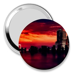 New York City Urban Skyline Harbor Bay Reflections 3  Handbag Mirrors