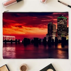 New York City Urban Skyline Harbor Bay Reflections Cosmetic Bag (xxxl)