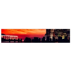 New York City Urban Skyline Harbor Bay Reflections Small Premium Plush Fleece Scarf