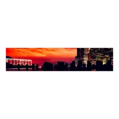 New York City Urban Skyline Harbor Bay Reflections Velvet Scrunchie by Jancukart