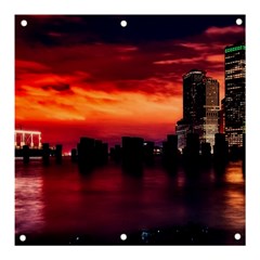 New York City Urban Skyline Harbor Bay Reflections Banner And Sign 3  X 3  by Jancukart