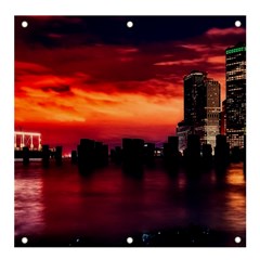 New York City Urban Skyline Harbor Bay Reflections Banner And Sign 4  X 4 