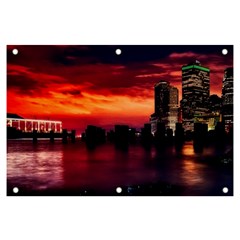 New York City Urban Skyline Harbor Bay Reflections Banner And Sign 6  X 4  by Jancukart