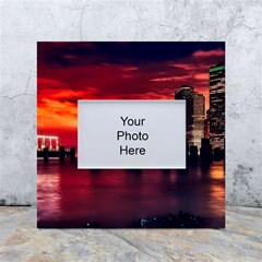 New York City Urban Skyline Harbor Bay Reflections White Box Photo Frame 4  X 6 