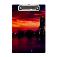 New York City Urban Skyline Harbor Bay Reflections A5 Acrylic Clipboard