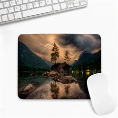 Nature Waters Lake Island Landscape Thunderstorm Small Mousepad by Jancukart