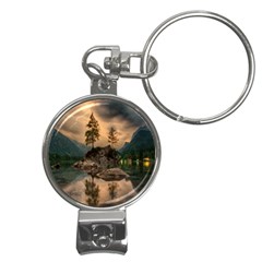 Nature Waters Lake Island Landscape Thunderstorm Nail Clippers Key Chain by Jancukart