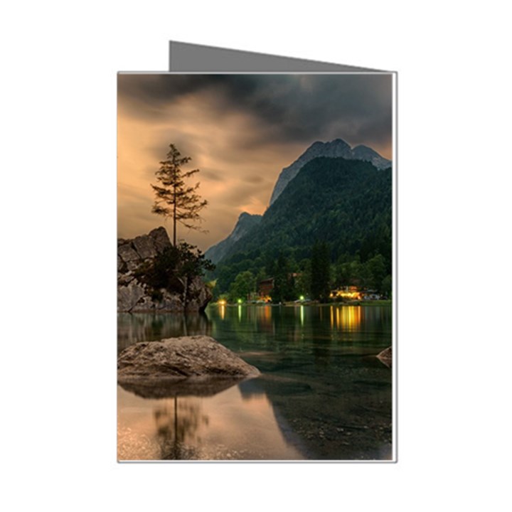 Nature Waters Lake Island Landscape Thunderstorm Mini Greeting Cards (Pkg of 8)