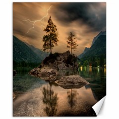 Nature Waters Lake Island Landscape Thunderstorm Canvas 16  X 20  by Jancukart