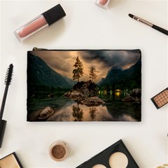 Nature Waters Lake Island Landscape Thunderstorm Cosmetic Bag (medium) by Jancukart