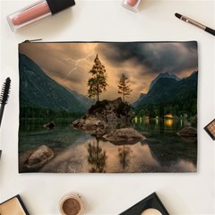 Nature Waters Lake Island Landscape Thunderstorm Cosmetic Bag (xl) by Jancukart