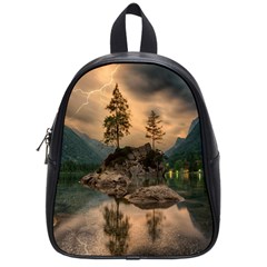 Nature Waters Lake Island Landscape Thunderstorm School Bag (small)