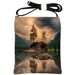 Nature Waters Lake Island Landscape Thunderstorm Shoulder Sling Bag