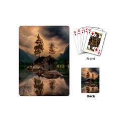 Nature Waters Lake Island Landscape Thunderstorm Playing Cards Single Design (mini)