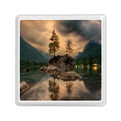 Nature Waters Lake Island Landscape Thunderstorm Memory Card Reader (square)