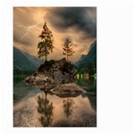 Nature Waters Lake Island Landscape Thunderstorm Small Garden Flag (Two Sides) Front