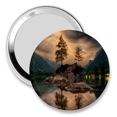 Nature Waters Lake Island Landscape Thunderstorm 3  Handbag Mirrors