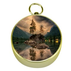 Nature Waters Lake Island Landscape Thunderstorm Gold Compasses