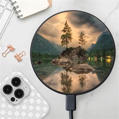 Nature Waters Lake Island Landscape Thunderstorm Wireless Fast Charger(black) by Jancukart