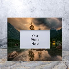 Nature Waters Lake Island Landscape Thunderstorm White Tabletop Photo Frame 4 x6  by Jancukart