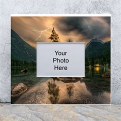 Nature Waters Lake Island Landscape Thunderstorm White Wall Photo Frame 5  X 7  by Jancukart