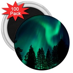 Aurora Northern Lights Phenomenon Atmosphere Sky 3  Magnets (100 Pack) by Jancukart