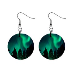 Aurora Northern Lights Phenomenon Atmosphere Sky Mini Button Earrings by Jancukart