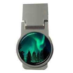 Aurora Northern Lights Phenomenon Atmosphere Sky Money Clips (round) 