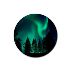 Aurora Northern Lights Phenomenon Atmosphere Sky Rubber Coaster (round)